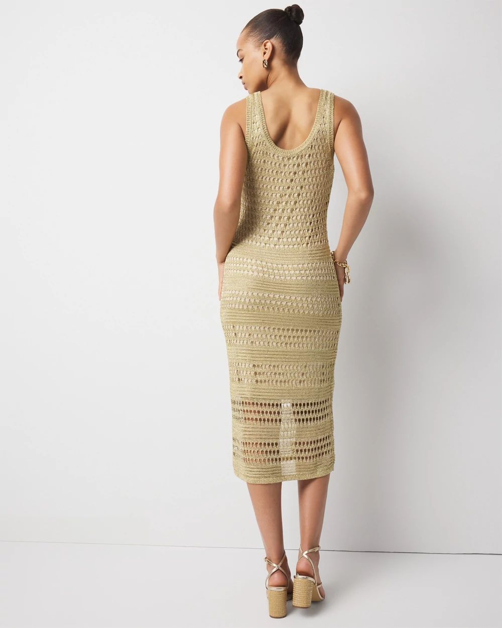 ADORA Lurex Crochet Dress with Lining